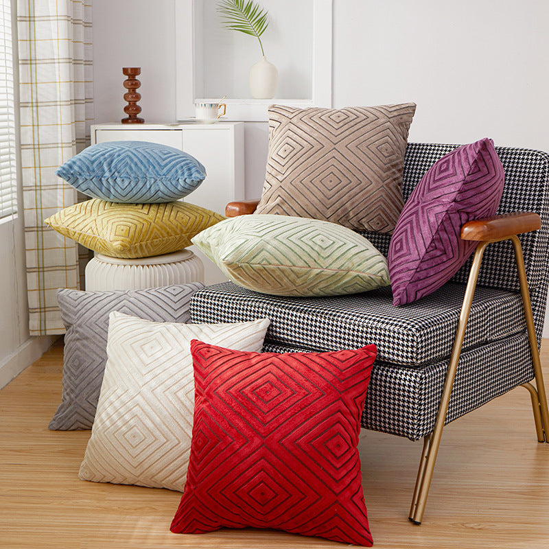 Nordic Knit Velvet Cushion Cover for Sofa and Office