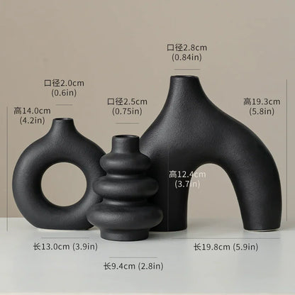 Elegant European Ceramic Vase Set (3-Piece)