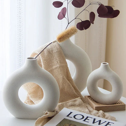 Donut Ceramic Hollow Vase