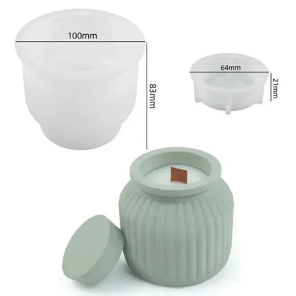 Ribbed Silicone Candle Mold Jar