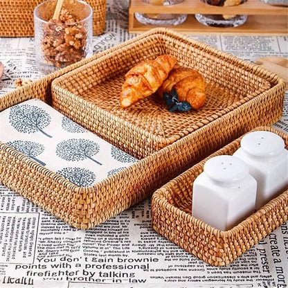 Handwoven Rattan Food Storage Basket