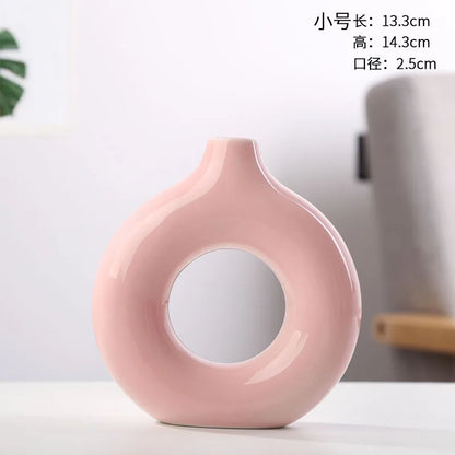 Donut Ceramic Hollow Vase