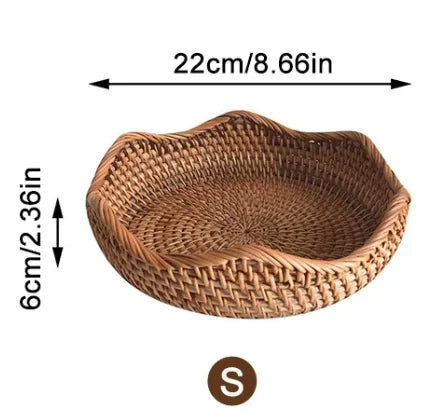 Handwoven Rattan Food Storage Basket