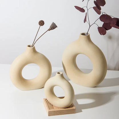 Donut Ceramic Hollow Vase