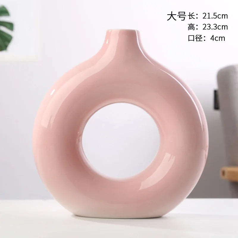 Donut Ceramic Hollow Vase