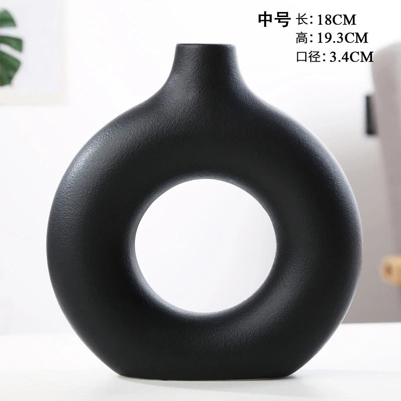 Donut Ceramic Hollow Vase