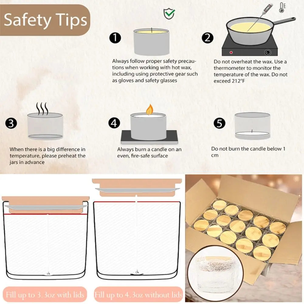 Glass Candle Jar with Wooden Lid