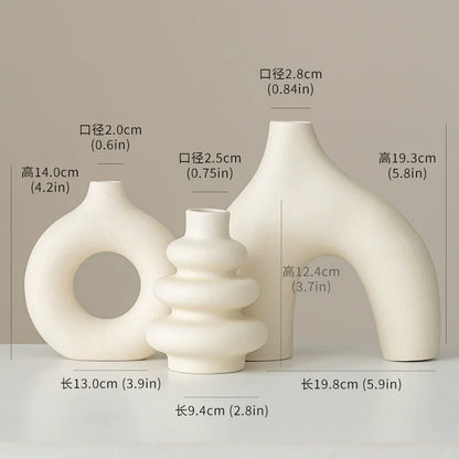 Elegant European Ceramic Vase Set (3-Piece)