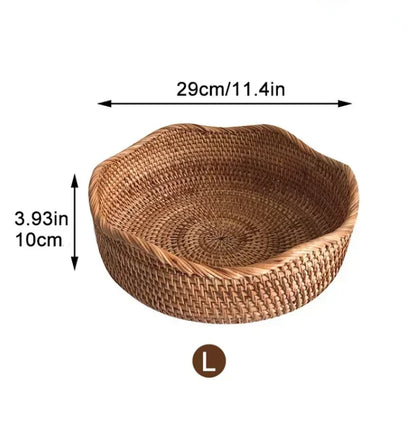 Handwoven Rattan Food Storage Basket