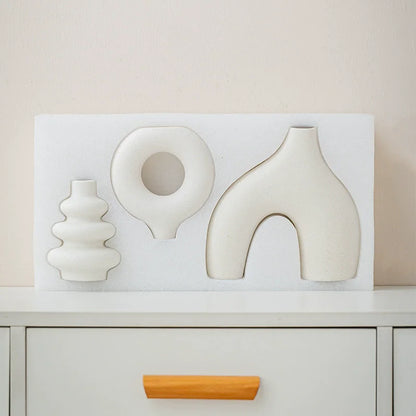 Elegant European Ceramic Vase Set (3-Piece)