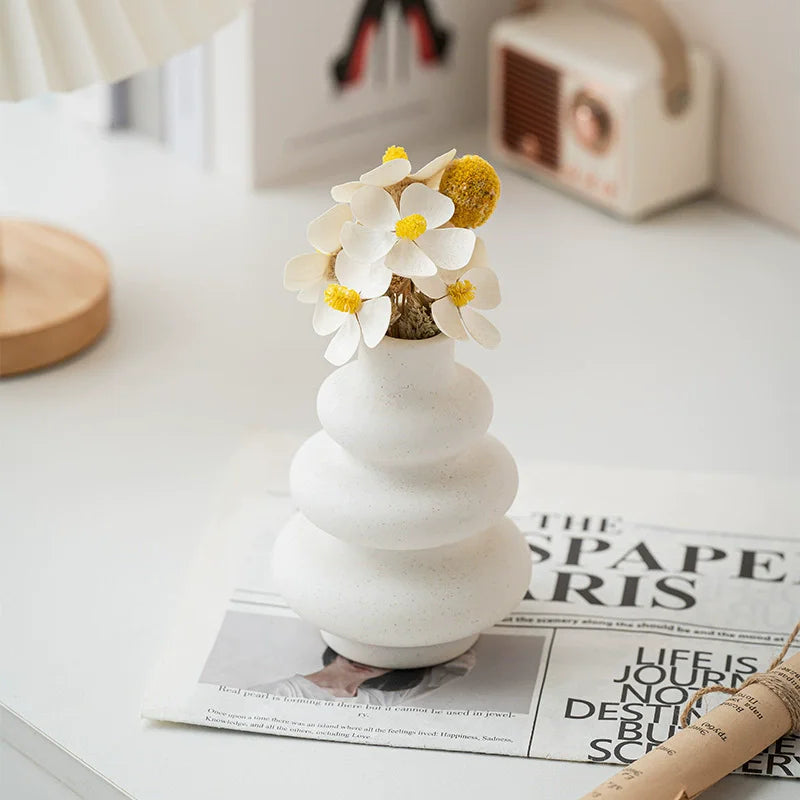 Elegant European Ceramic Vase Set (3-Piece)