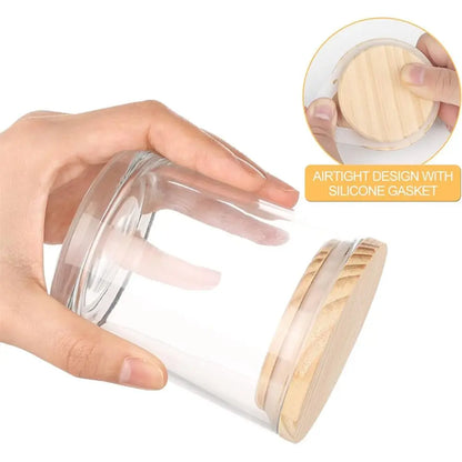 Glass Candle Jar with Wooden Lid