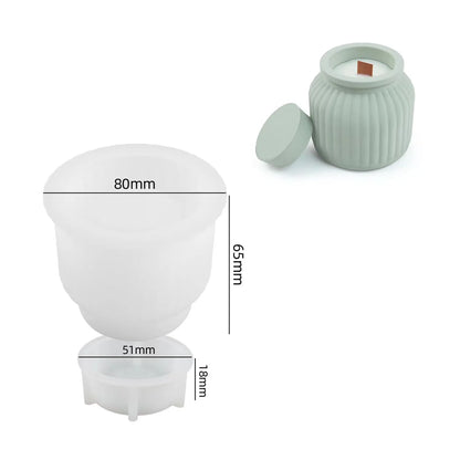 Ribbed Silicone Candle Mold Jar