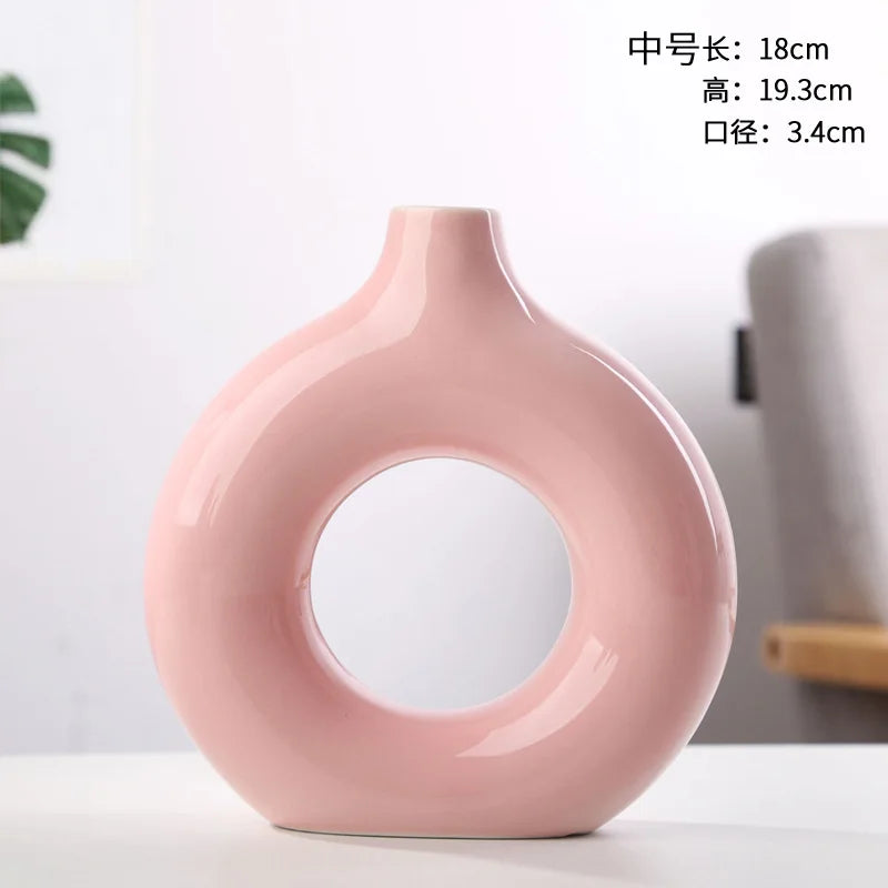 Donut Ceramic Hollow Vase
