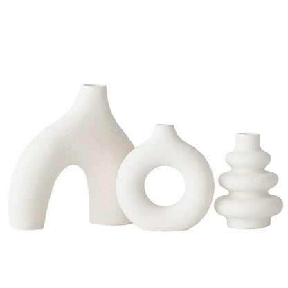 Elegant European Ceramic Vase Set (3-Piece)