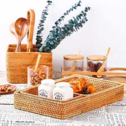 Handwoven Rattan Food Storage Basket