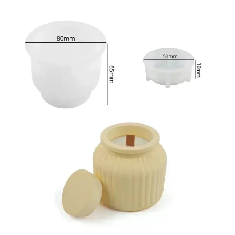Ribbed Silicone Candle Mold Jar