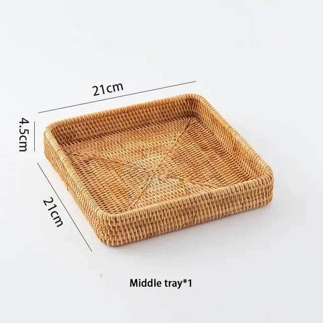 Handwoven Rattan Food Storage Basket