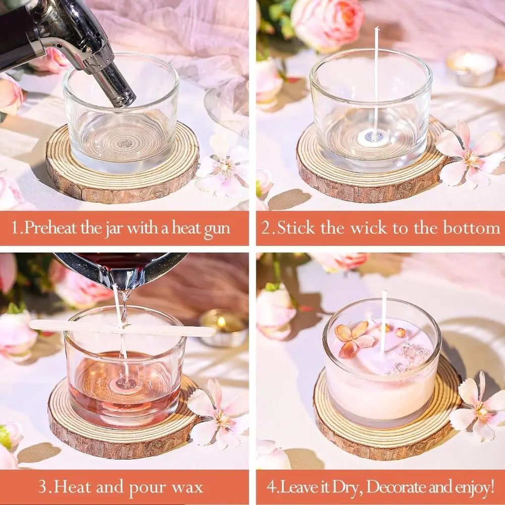 Glass Candle Jar with Wooden Lid