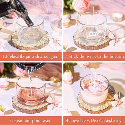 Glass Candle Jar with Wooden Lid