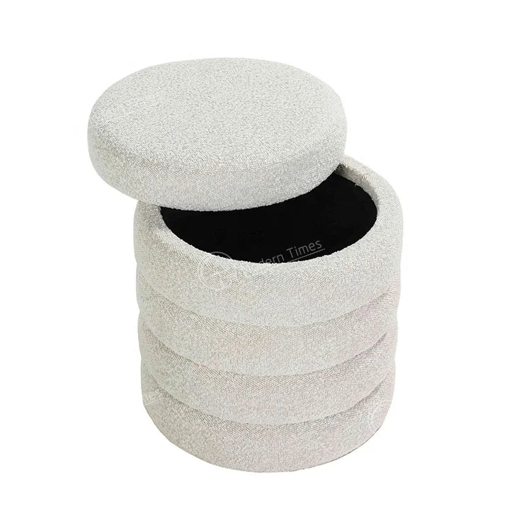Modern Fabric Storage Ottoman