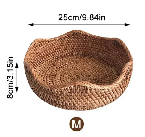 Handwoven Rattan Food Storage Basket