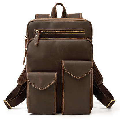 Crazy Horse Leather Travel Backpack